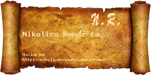 Nikolics Renáta névjegykártya
